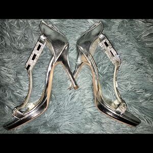 Silver High Heels size 7